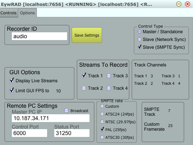 DANCE platform2 audiorecorder options